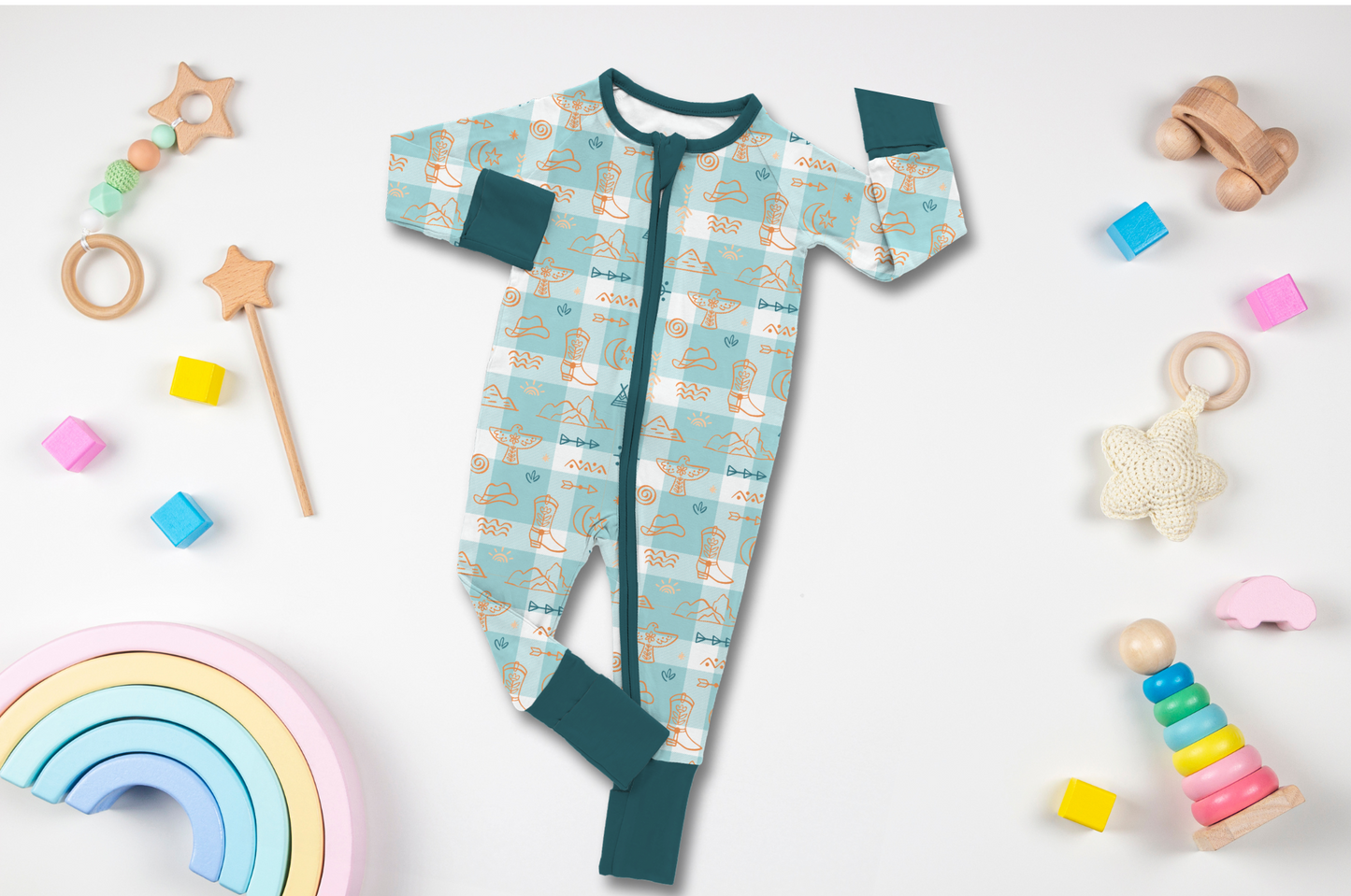 Cowboys Check Romper