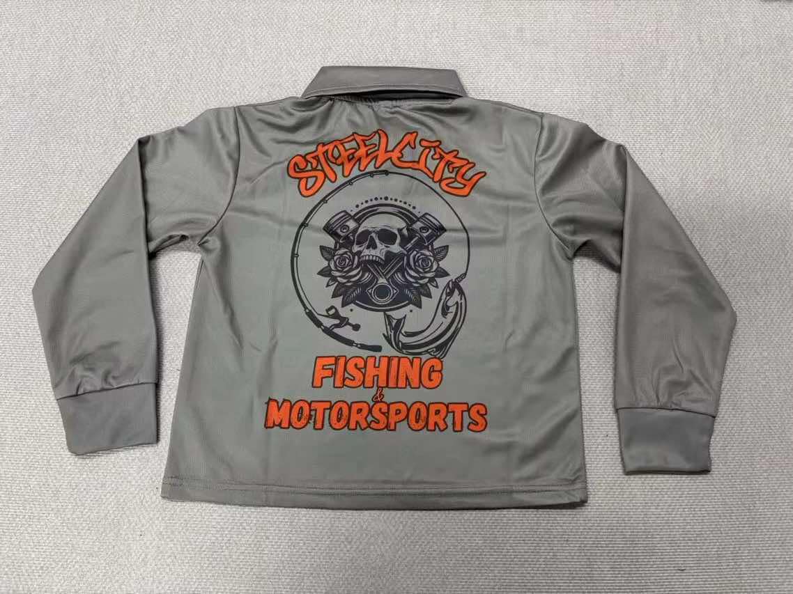 Grey Steelcity Fishing Shirts & Onesie