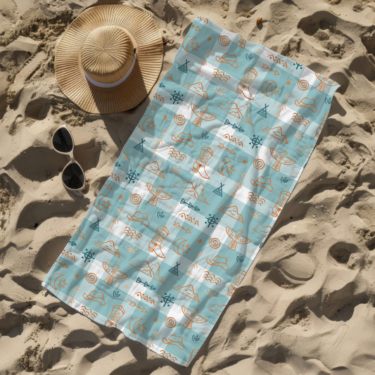 Cowboys Check Beach Towel